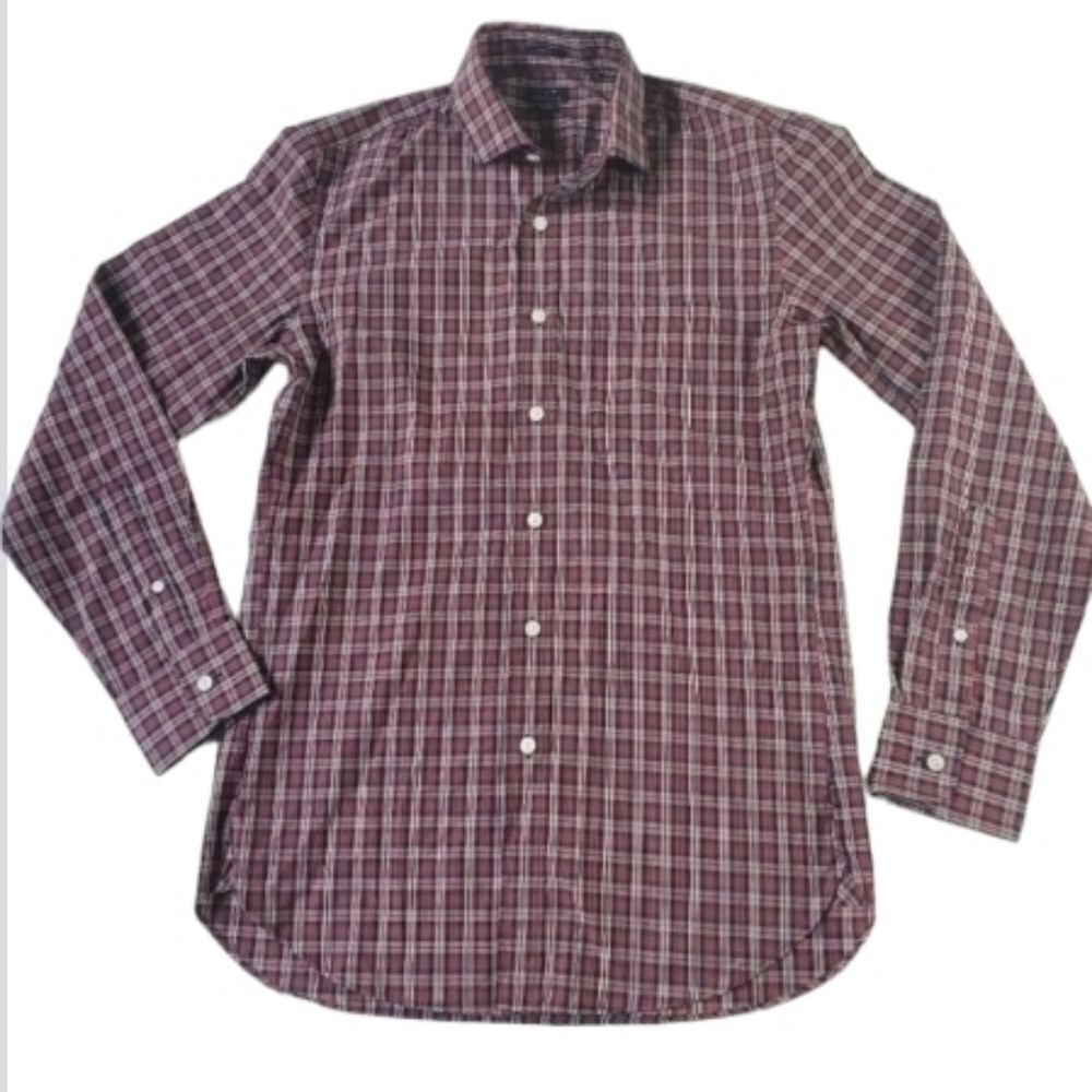 JCREW THOMPSON CHECK Red Blue LONG SLEEVE BUTTON DOWN SHIRT like new S SMALL